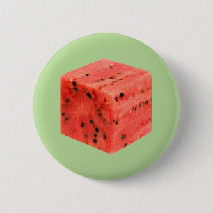 Bóton Redondo 5.08cm Cubo original de Comida de Melancia Vermelha doce 