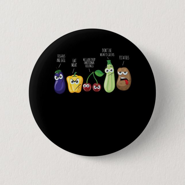 Bóton Redondo 5.08cm Culturas Engraçadas Humor Vegan Citação Sarcástica (Frente)