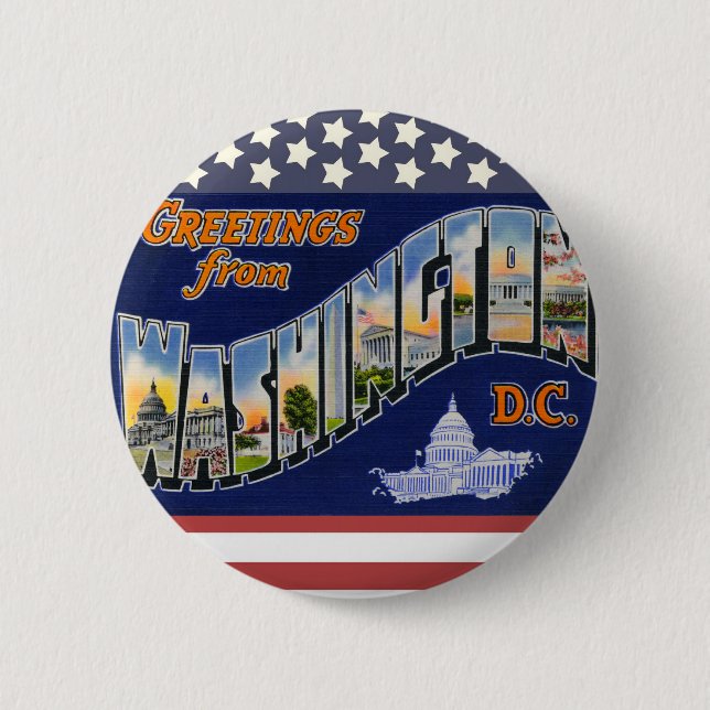 Bóton Redondo 5.08cm Cumprimentos do Washington DC! (Frente)