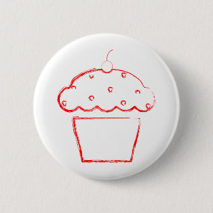Bóton Redondo 5.08cm cupcake de cereja