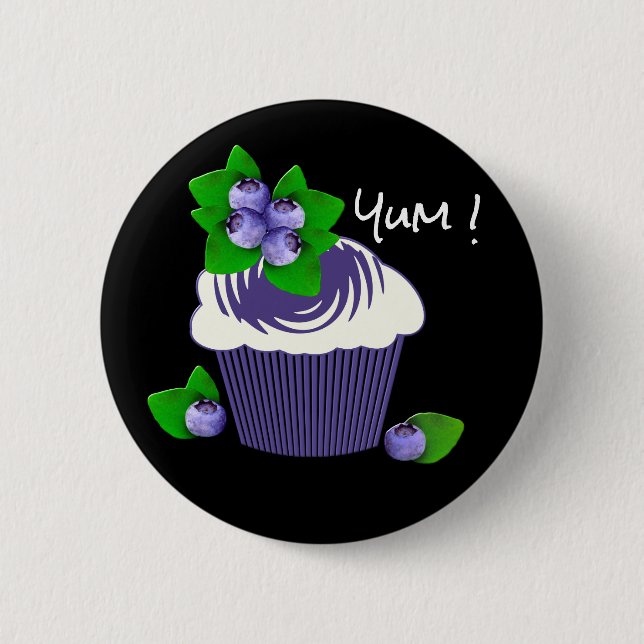Bóton Redondo 5.08cm Cupcake de Mirtilo Uma Delícia! (Frente)