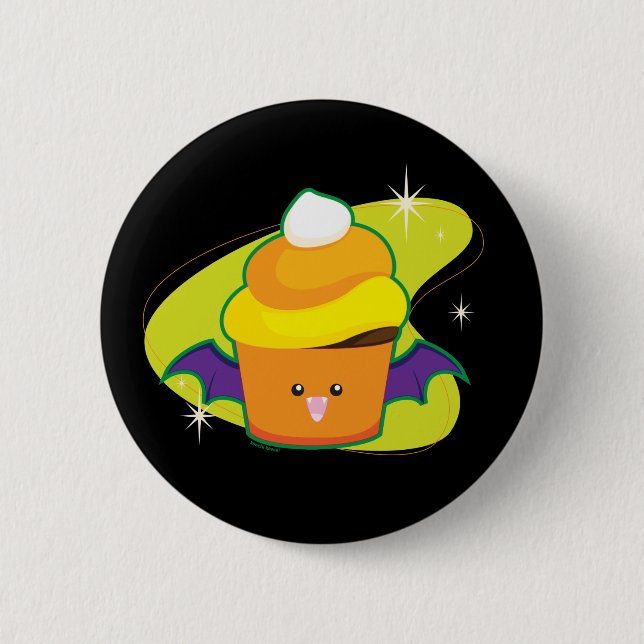 Bóton Redondo 5.08cm Cupcake do vampiro (Frente)