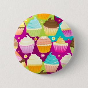 Bóton Redondo 5.08cm Cupcakes coloridos