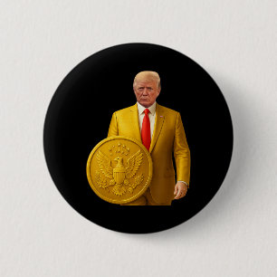 Bóton Redondo 5.08cm Cúpula Dourada Trump Grande Mapa Americano Patriót