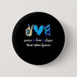 Bóton Redondo 5.08cm Cura Paz Amor Síndrome de Mowat-wilson Fita Azul