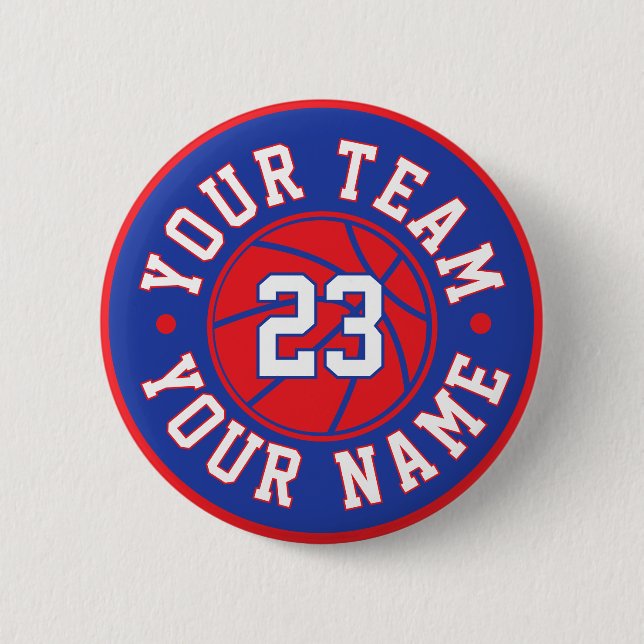 Bóton Redondo 5.08cm Custom Basketball Player Button (Frente)