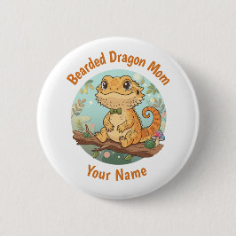 Bóton Redondo 5.08cm Custom Bearded Dragon Mom Button