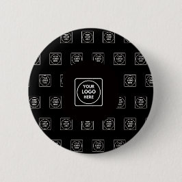 Bóton Redondo 5.08cm Custom Logo with Background Repeating Design