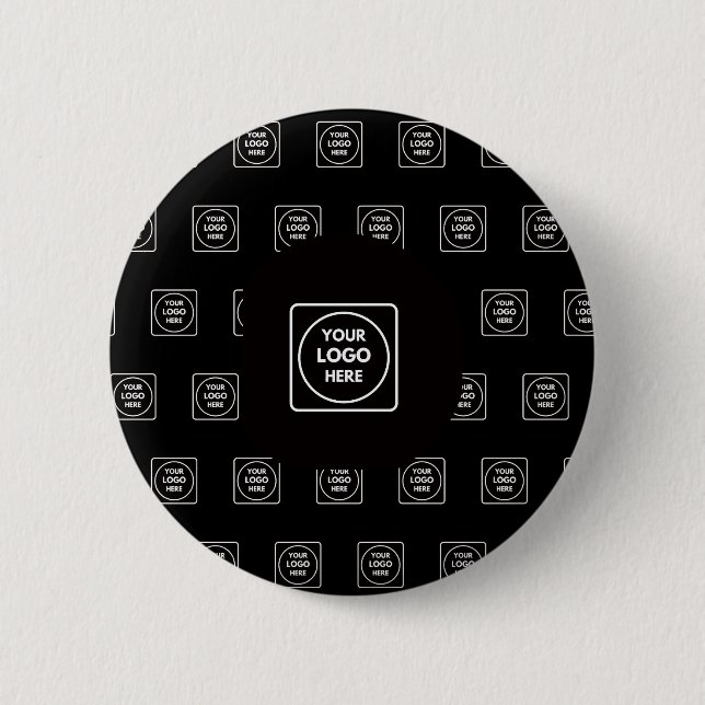 Bóton Redondo 5.08cm Custom Logo with Background Repeating Design (Frente)