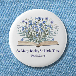 Bóton Redondo 5.08cm Custom Quote Blue Wildflowers Grow From Book