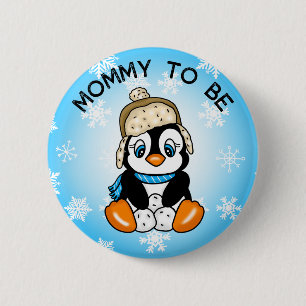 Bóton Redondo 5.08cm Cute Baby Penguin MAMÃES A CHÁ DE FRALDAS