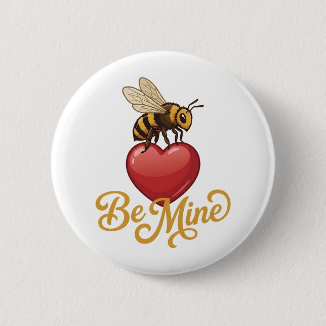 Bóton Redondo 5.08cm Cute Be Mine Favo de Mel  (Frente)