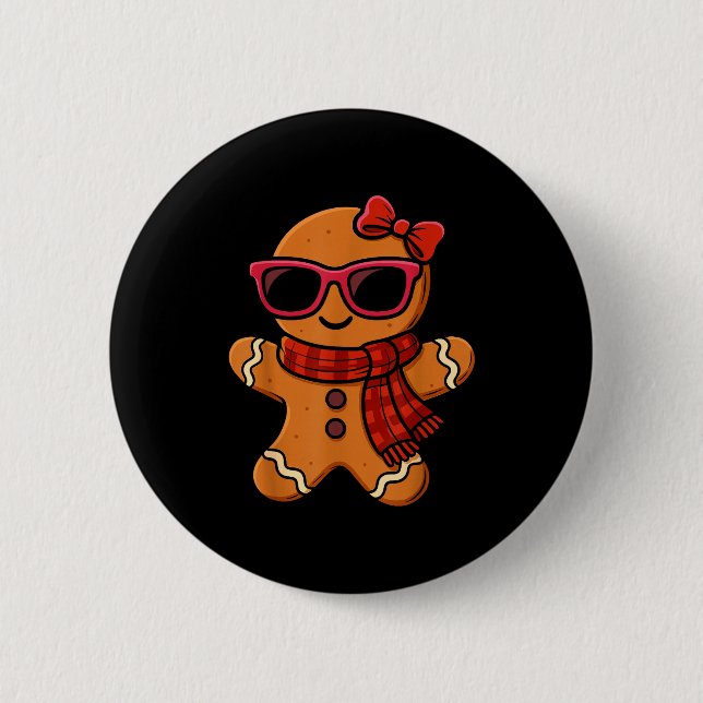 Bóton Redondo 5.08cm Cute Gingerbread Christmas For Women Girls Xmas  (Frente)