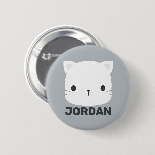 Bóton Redondo 5.08cm Cute Little Cat with Personalized Name