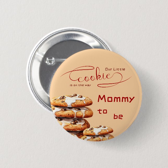 Bóton Redondo 5.08cm Cute Little Cookie Baby Shower Mommy-to-be (Frente & Verso)