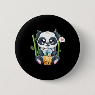 Bóton Redondo 5.08cm Cute Panda Kawaii Anime Otaku Japonês Bubble Boba