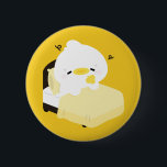 Bóton Redondo 5.08cm Cute Tired Duck<br><div class="desc">Cute duck is tired even before work starts</div>