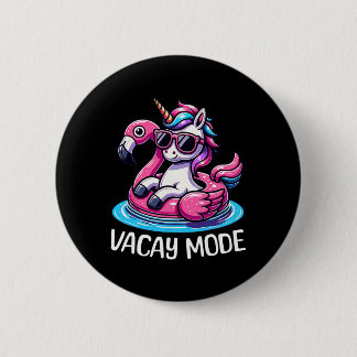 Bóton Redondo 5.08cm Cute Unicorn Vacay Mode Funny Family Vacation Kids