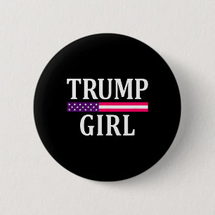 Bóton Redondo 5.08cm Cute Vintage Vote Trump Girl Republican USA Flag 2