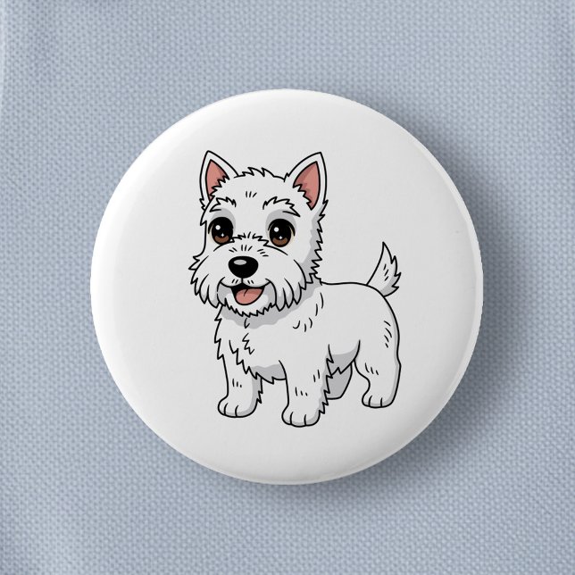 Bóton Redondo 5.08cm Cute West Highland White Terrier Dog (Criador carregado)