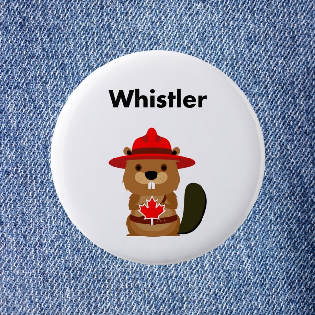 Bóton Redondo 5.08cm Cute Whistler Canada Beaver com Folha de Mapeament (Criador carregado)