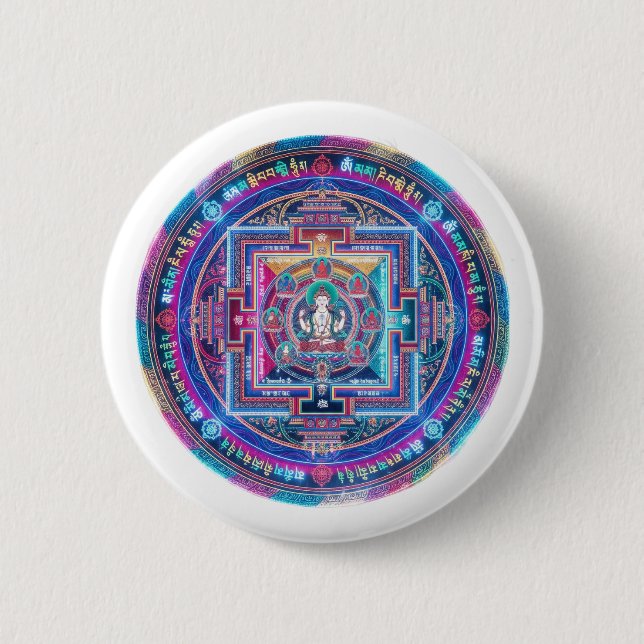 Bóton Redondo 5.08cm Cyberpunk Mandala (Frente)