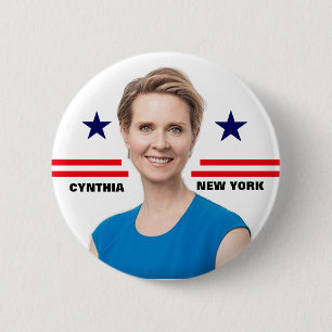 Bóton Redondo 5.08cm Cynthia Nixon para o governador