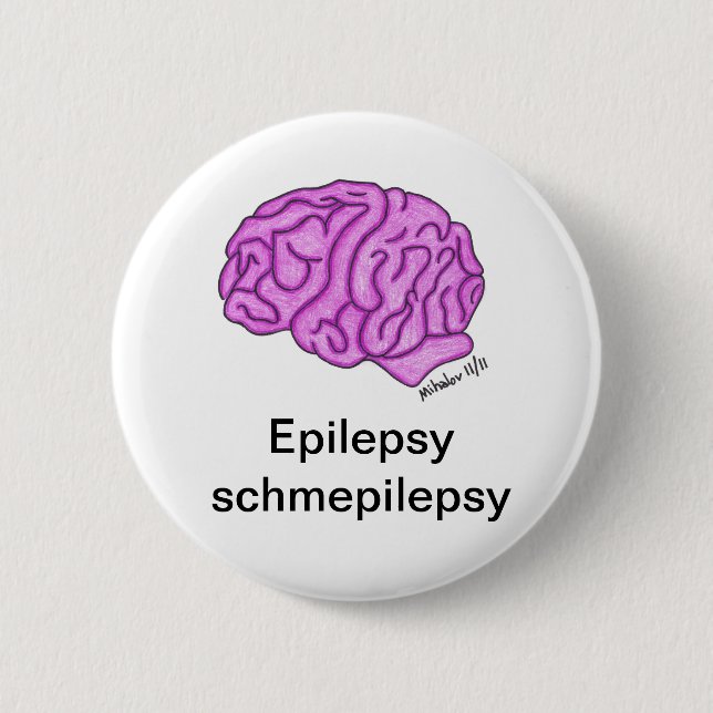 Bóton Redondo 5.08cm Da "botão schmepilepsy epilepsia" (Frente)