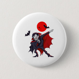 Bóton Redondo 5.08cm Dabbing Dracula Vampiro Conde Halloween Dabula Gif