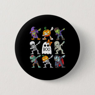 Bóton Redondo 5.08cm Dabbing Halloween Boys Skeleton Zombie Pumpkin Uni