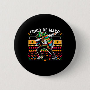 Bóton Redondo 5.08cm Dabbing Mexicano Poncho Cinco De Mayo Fiesta 4