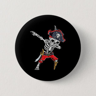 Bóton Redondo 5.08cm Dabbing Skeleton Pirate Dias de as Bruxas engraçad