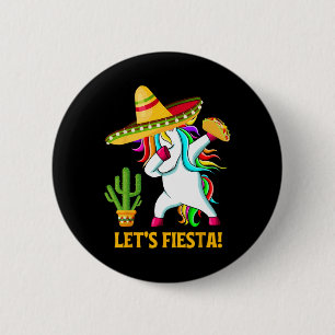 Bóton Redondo 5.08cm Dabbing Unicorn Funny Cinco De Mayo Kids Girls Let