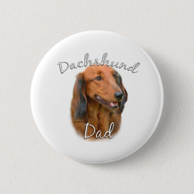 Bóton Redondo 5.08cm Dachshund (de cabelos longos) Pai 2 (Frente)