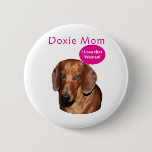 Bóton Redondo 5.08cm Dachshund - design astuto original de Doxie