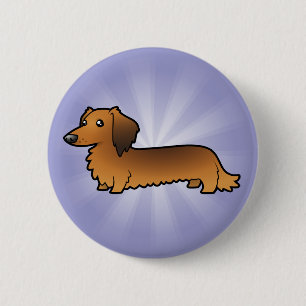 Bóton Redondo 5.08cm Dachshund dos desenhos animados (longhair)