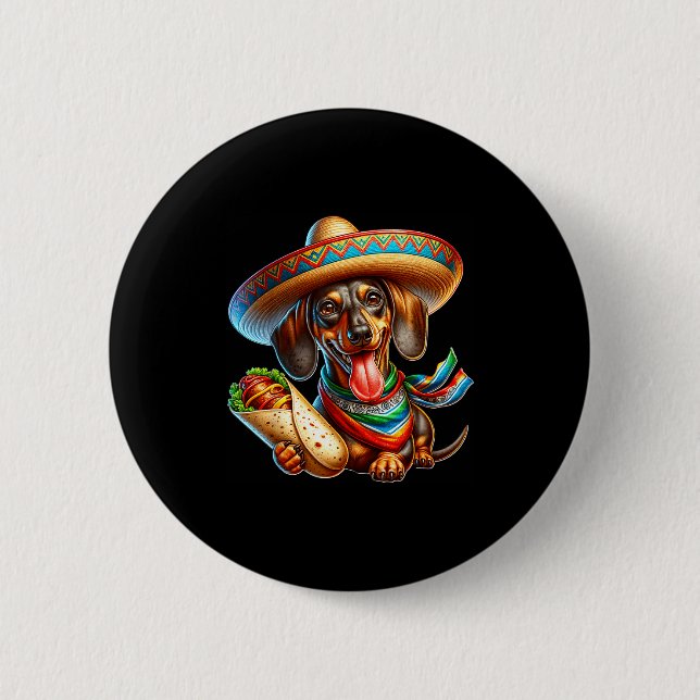 Bóton Redondo 5.08cm Dachshund feliz cinco de maio dachshund  (Frente)