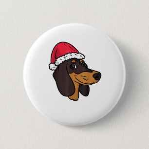 Bóton Redondo 5.08cm Dachshund Weiner Papais noeis de Cachorro no Natal