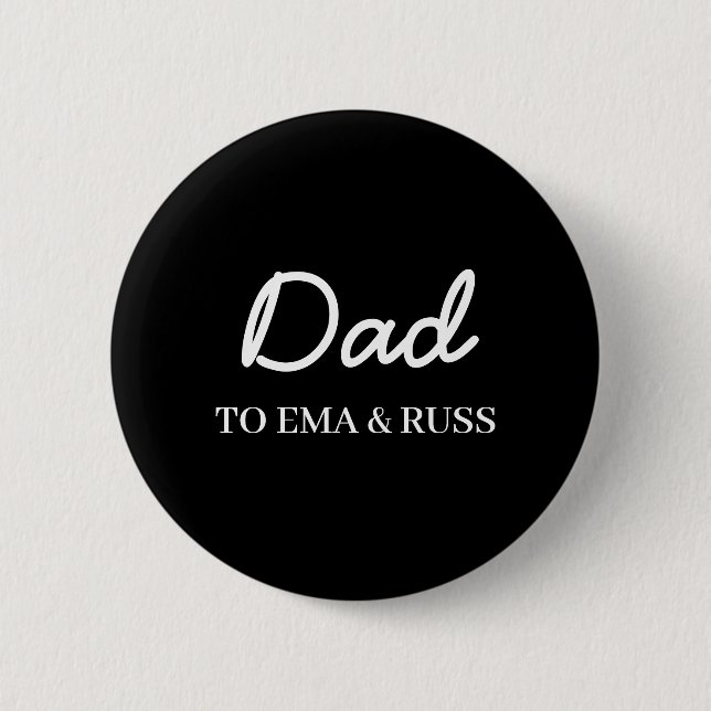 Bóton Redondo 5.08cm Daddy | Personalized Father’s Day Modern Design (Frente)