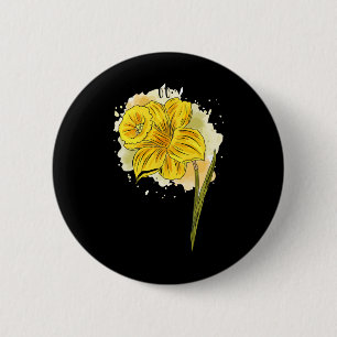 Bóton Redondo 5.08cm Daffodil Daffodils Flores Primavera Floral Da