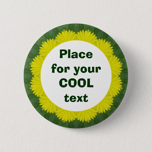 Bóton Redondo 5.08cm Daisy Mandala Modelo 35 (Frente)