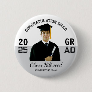 Bóton Redondo 5.08cm Dama de formando Uni de foto personalizada