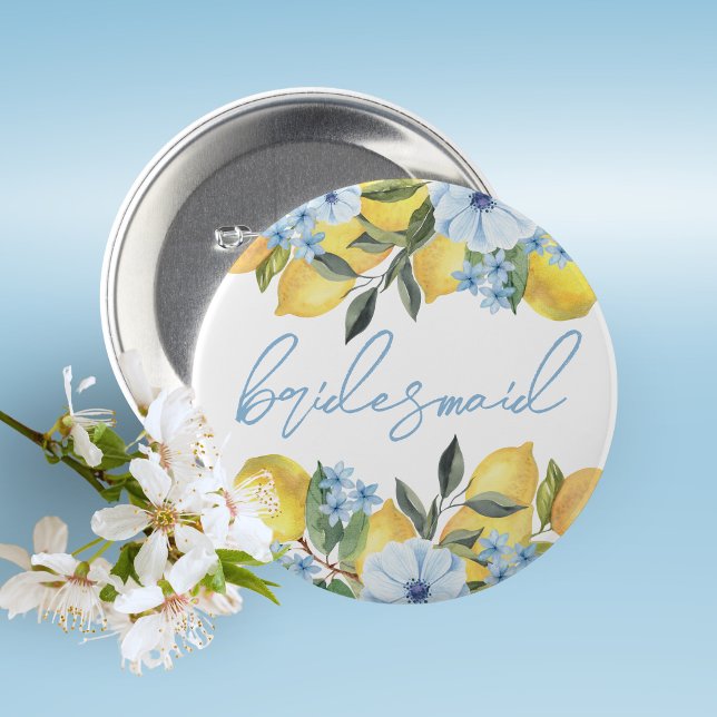 Bóton Redondo 5.08cm Damas de Honra Laranja Rosa de Noiva Pulseira de B (Lemon Bridal Shower Pin on Buttons for Your Special Guests of Honor Such as Grandma's, Mom's & More)