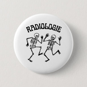 Bóton Redondo 5.08cm Dança de Esqueleto de Radiologia Humor Vintage