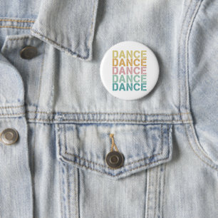 Bóton Redondo 5.08cm Dance Vintage Lettering Para Retro Disco House