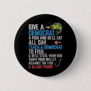 Bóton Redondo 5.08cm Dar A Um Democrata Peixes Engraçados Homens Republ