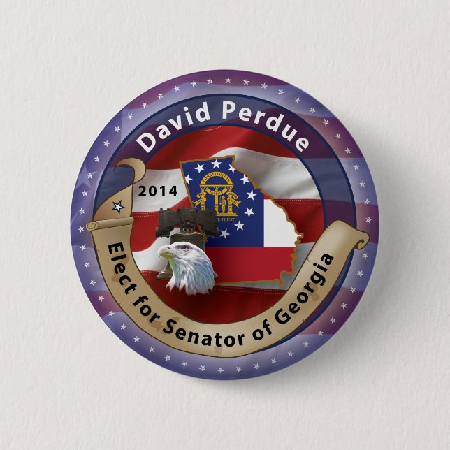 Bóton Redondo 5.08cm David Perdue (Frente)