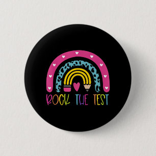 Bóton Redondo 5.08cm Day Rock The Test Teacher Testing Day Rainbow Teat