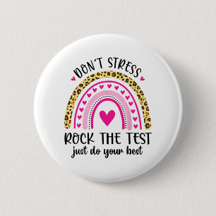 Bóton Redondo 5.08cm Day Rock The Test Teacher Testing Day Rainbow Teat