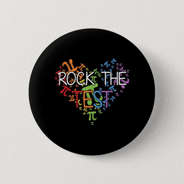 Bóton Redondo 5.08cm Day Rock The Test Teacher Testing Day Rainbow Teat (Frente)